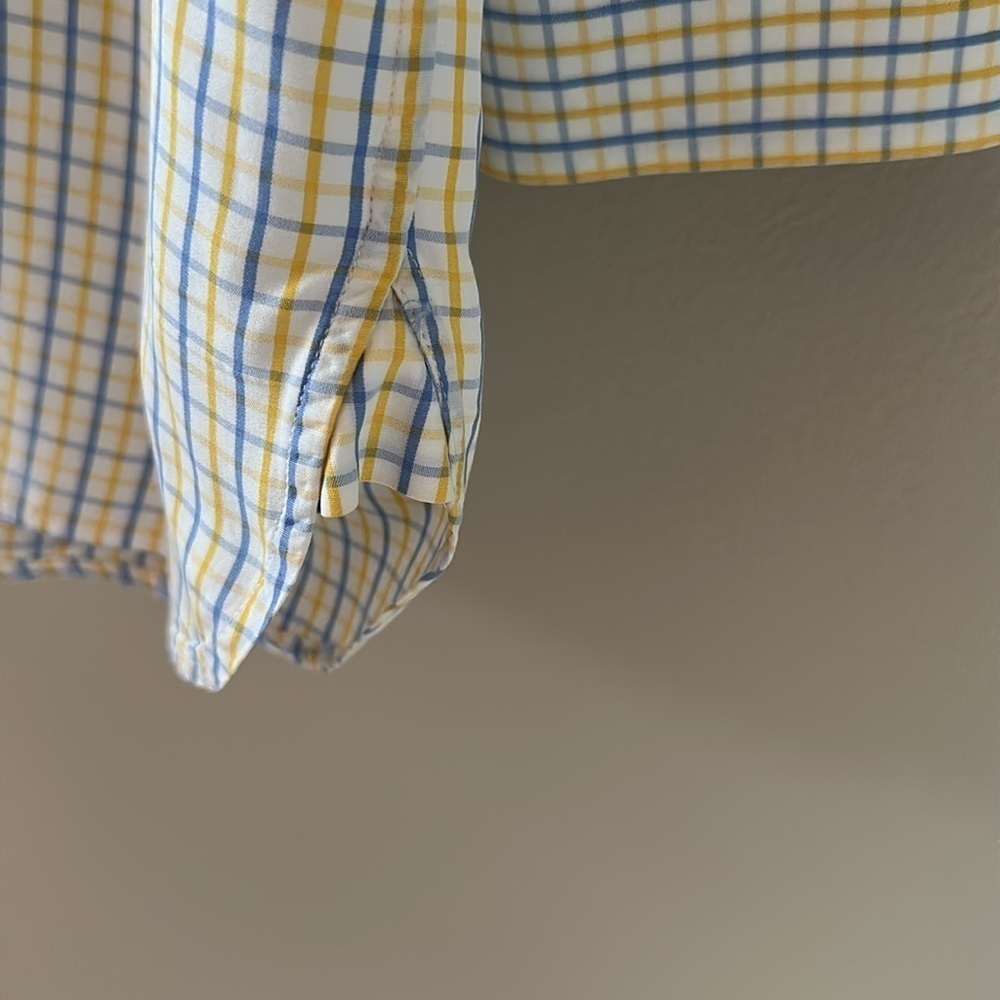 Ben Silver Mens Traditional Check Yellow/Blue Button Down Shirt Sz 16-34 Classic - Picture 8 of 13